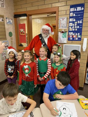 Santa with students