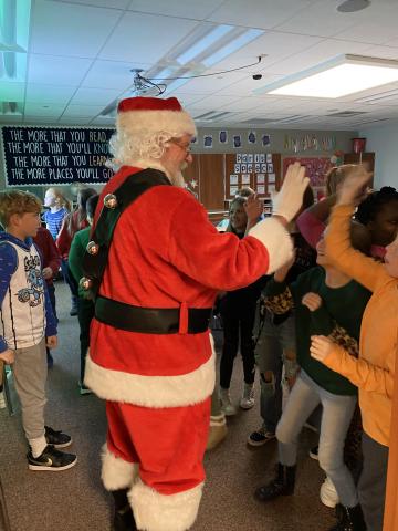 Santa with students